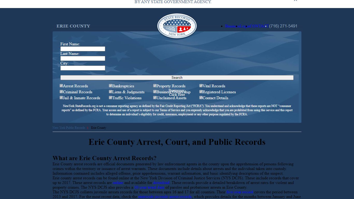 Erie County Arrest, Court, and Public Records