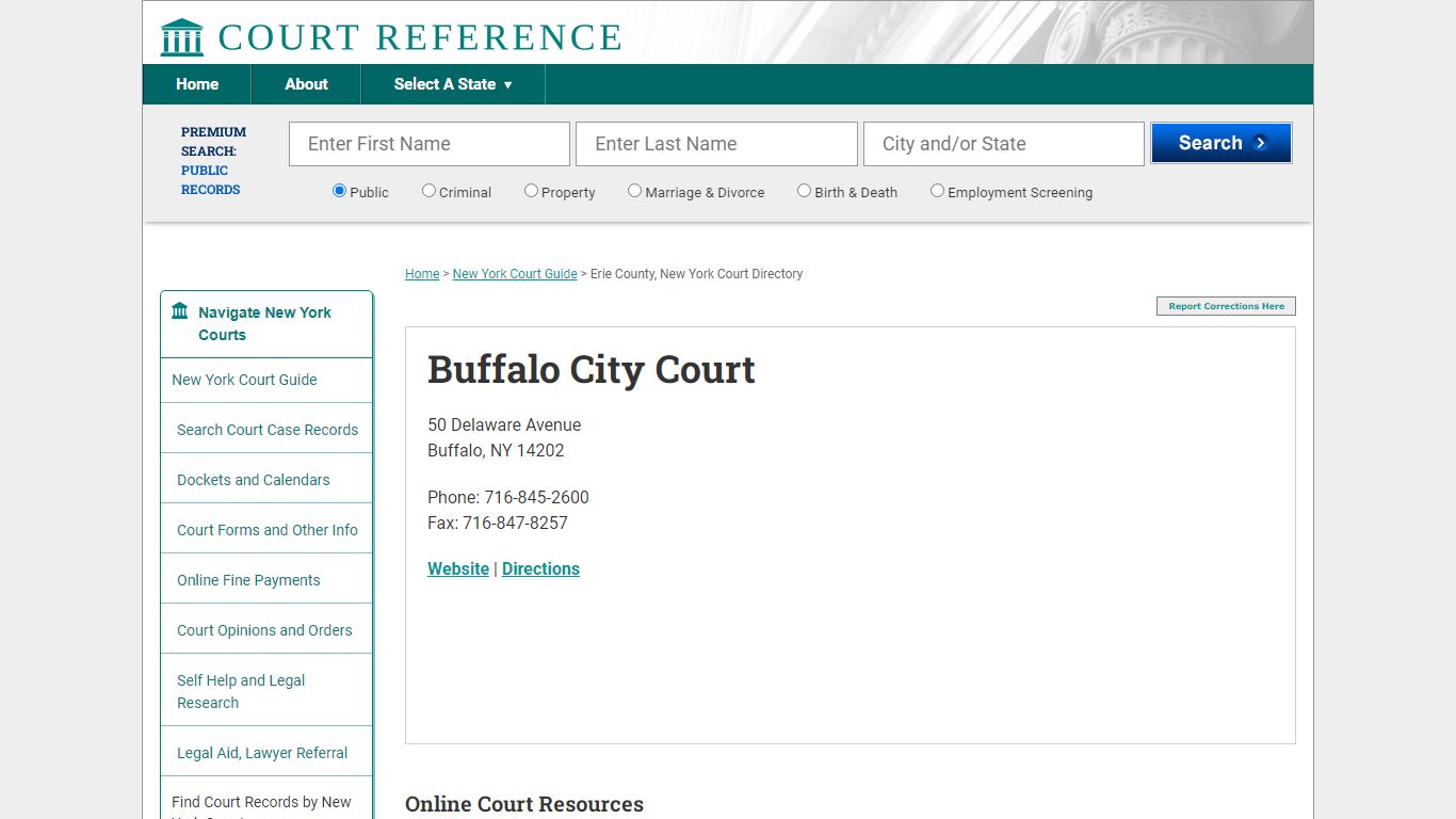 Buffalo City Court - CourtReference.com